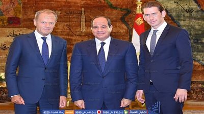 السيسي يستقبل رئيس المجلس الأوروبي ومستشار النمسا‎ (صور)
