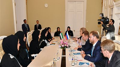رئيسة مجلس الاتحاد الفدرالية لروسيا تستقبل الوفد الإماراتي المشارك في المنتدى الأوروآسيوي الثاني للمرأة