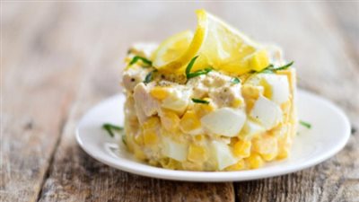 طريقة عمل سلطة الدجاج والذرة بالمايونيز