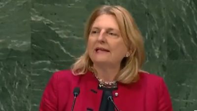 موقف غير متوقع لوزيرة خارجية النمسا أمام الأمم المتحدة.. شاهد ماذا حدث