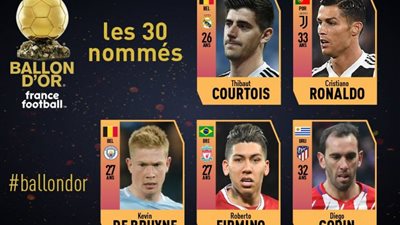 رونالدو وكورتوا ودي بروين وفيرمينو يزينون قائمة المرشحين لجائزة 