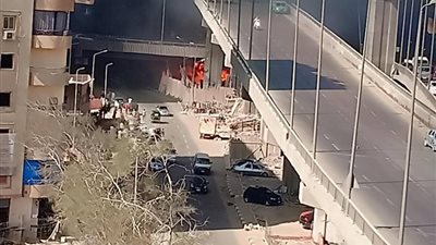 عاجل.. حريق هائل أسفل كوبري المريوطية 