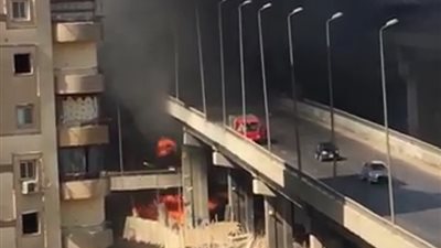 تحويلات مرورية بالطريق الدائري إثر حريق مخزن تابع لحي الهرم