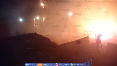 عاجل حريق هائل في 4 منازل وعدد من أشجار النخيل بسوهاج (صور)