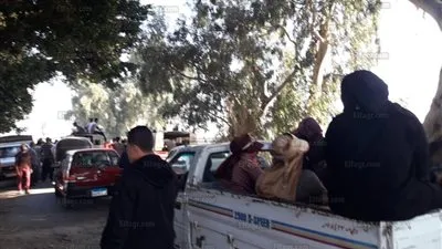 إضراب سائقي برهمتوش بالدقهلية وتوقف الطريق بسبب مشاجرة بين السائقين (صور)