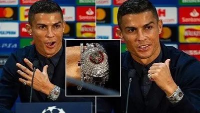 رونالدو يرتدي ساعة ماسية.. اعرف سعرها بالجنيه المصري (صور)