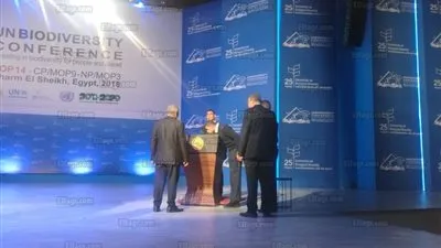 قاعة المؤتمرات بشرم الشيخ تستعد لاستقبال الرئيس السيسي 