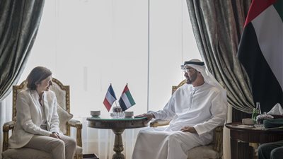 محمد بن زايد يبحث مع وزيرة القوات المسلحة الفرنسية التعاون المشترك