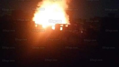 حريق ضخم يلتهم ورشة صناعية بقرية العنانية بدمياط (صور)