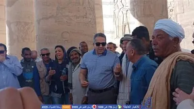 وزير الآثار يتفقد منطقة الرامسيوم لمتابعة أعمال الترميم الجارية بها