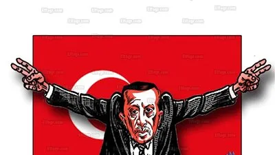 أردوغان والدفاع عن تركيا (كاريكاتير)