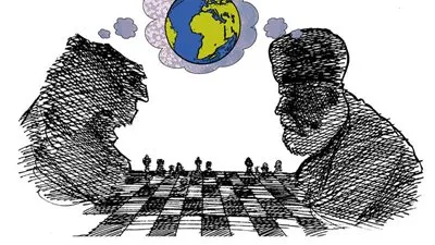 اللعبة القطرية الإيرانية (كاريكاتير)