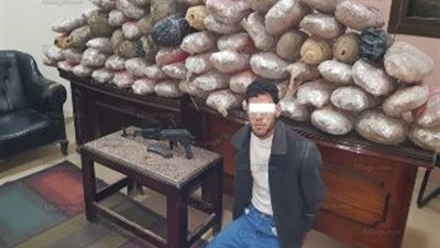  ضبط عاطل وربة منزل وبحوزتهما ربع طن بانجو وسلاح ناري بالدقهلية