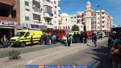 مصرع شاب في حريق هائل بشقة سكنية في الغردقة (صور)