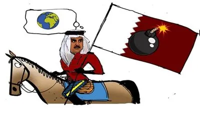 حامل الراية القطرية (كاريكاتير)