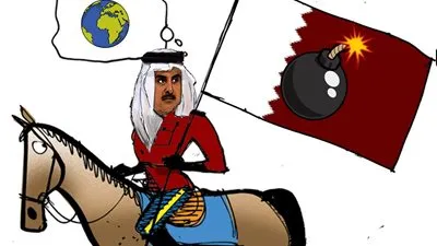 حامل الراية القطرية (كاريكاتير) 