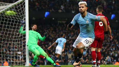 جووول.. أجويرو يسجل هدفا عالميا في شباك ليفربول (فيديو)