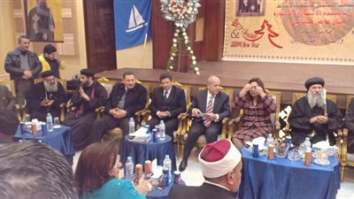 محافظ دمياط ومدير الأمن في إحتفالات عيد الميلاد المجيد بكنيسة العذراء 