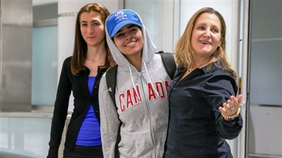 الفتاة السعودية الهاربة تصل إلى كندا