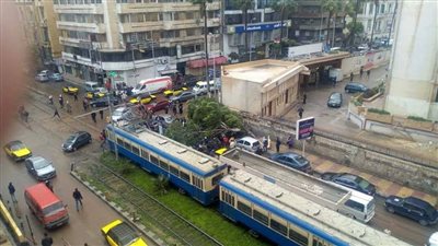 بسبب الطقس.. سقوط شجرة ضخمة على طريق الترام في الإسكندرية (صور)