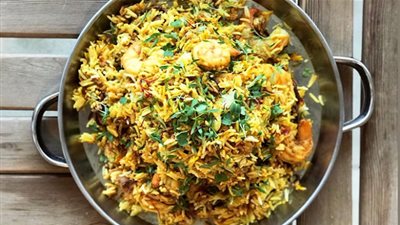 طريقة تحضير برياني الجمبري اللذيذ