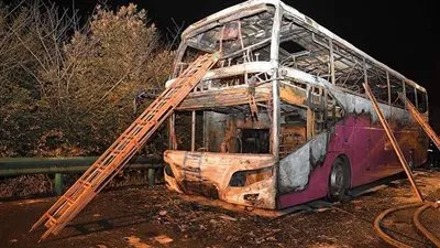 سبب حريق مروع التهم حافلة بركابها في الصين