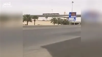 تجربة قطار الرياض على تقاطع طريقي الدائري الشرقي والملك عبدالله 