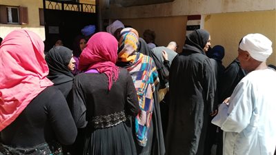 أعداد غفيرة من السيدات يدلين بأصواتهن في الاستفتاء على الدستور بمسقط رأس شيخ الأزهر (صور)