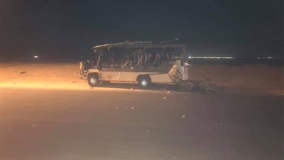 خروج 17 مصابا في حادث انقلاب أتوبيس من مستشفى بلبيس