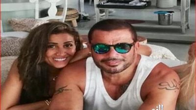 عمرو دياب ودينا الشربيني من حفل عيد ميلاد عمرو منسي (صورة)