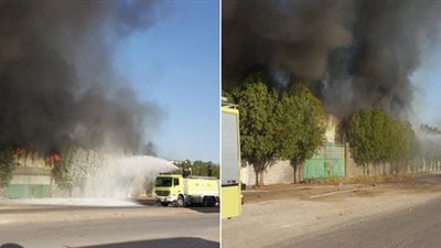 اندلاع حريق بمستودعين للأثاث المكتبي بالدمام