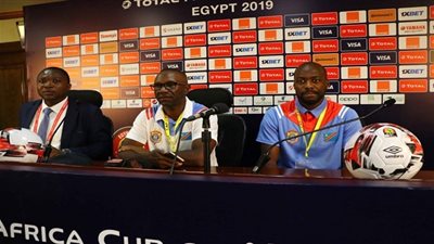 صور المؤتمر الصحفي لمدرب الكونغو الديمقراطية قبل مباراة مصر