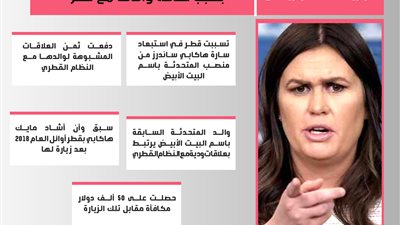البيت الأبيض أطاح بمتحدثته سارة ساندرز بسبب علاقة والدها مع قطر