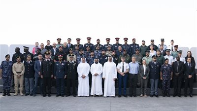 محمد بن زايد يستقبل الوفد المشارك في التمرين الأول للتحالف الأمني الدولي 2019