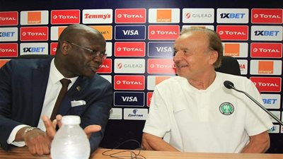 صور المؤتمر الصحفي لمدرب نيجيريا بكاميرا الفجر الرياضي