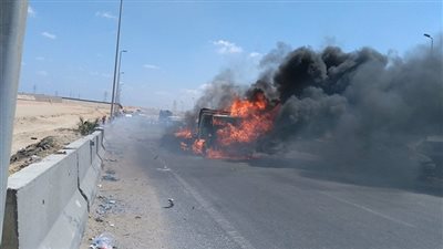 الحماية المدنية بقنا تخمد كارثة محققة بالطريق الصحراوي