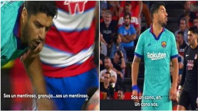 لقطة غير أخلاقية من مهاجم برشلونة أمام غرناطة