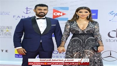 مي عمر ومحمد سامي وإنجي المقدم على السجادة الحمراء في ختام مهرجان الجونة (صور)