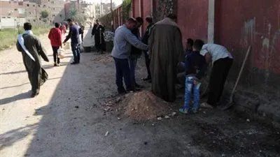 غرس 45 شجرة وصيانة أعمدة الإنارة خلال حملات نظافة وتجميل بملوى بالمنيا