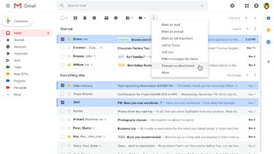 Gmail يحصل على تحديث جديد يتيح إرسال رسائل البريد الإلكتروني كمرفقات