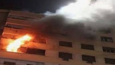 المعمل الجنائي يعاين حريق شقة بالمطرية