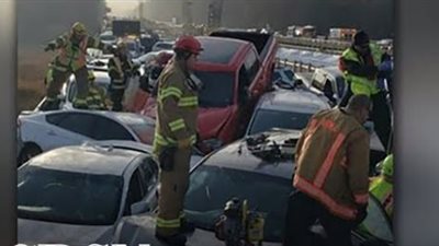 تصادم 69 سيارة.. حادث سير مروع في أمريكا