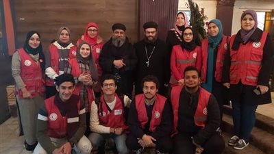 الهلال الأحمر يشارك في تأمين القداس بدمياط (صور)