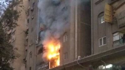 الدفع بـ 4 سيارات إطفاء للسيطرة على حريق بمستشفى في حلوان