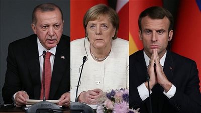 ماكرون وميركل يبحثان الأزمة السورية مع أردوغان