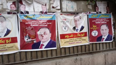 لافتات المرشحين تغطي مبنى نقابة المحامين (صور) 