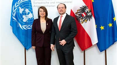 وزير خارجية النمسا يستقبل غادة والي ويؤكد دعم بلاده للأمم المتحدة