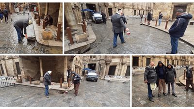 شاهد.. مواجهة الأمطار في شارع المعز.. ومدير المنطقة: غرفة عمليات للمتابعة