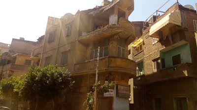 انهيار شرفة منزل في المنصورة 