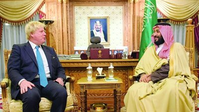 ولي العهد ورئيس الوزراء البريطاني يبحثان الجهود الدولية لمواجهة 